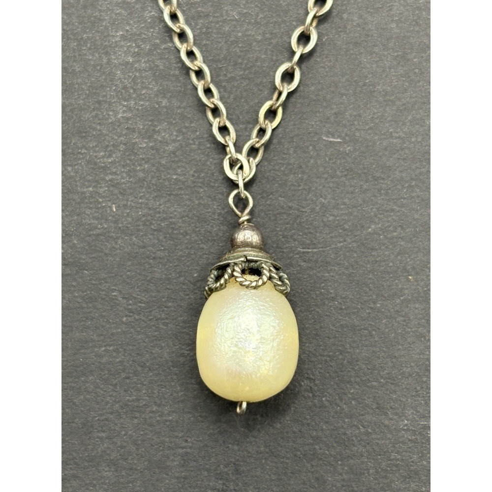 18" Sterling Silver Genuine Pearl Necklace 5.5 Grams G27
